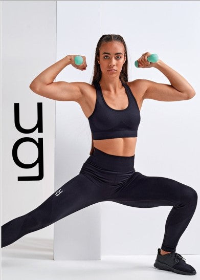 UG Potential Power & Fitness Seamless '3D Fit' Multi-Sport Sculpt Solid Colour Leggings Black