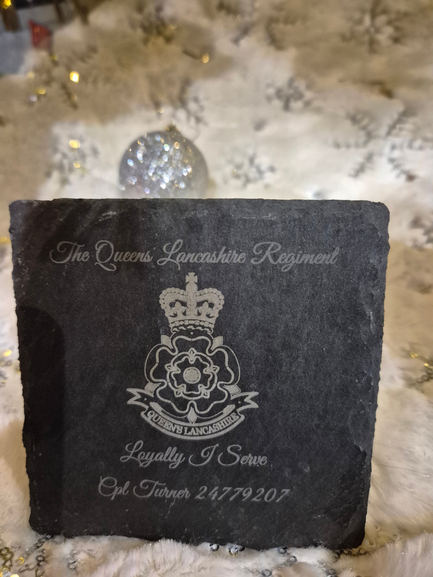 The Queens Lancashire Regiment Slate Coaster