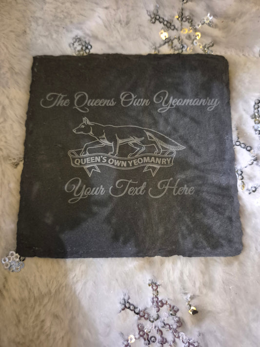 The Queens Own Yeomanry Slate Coaster