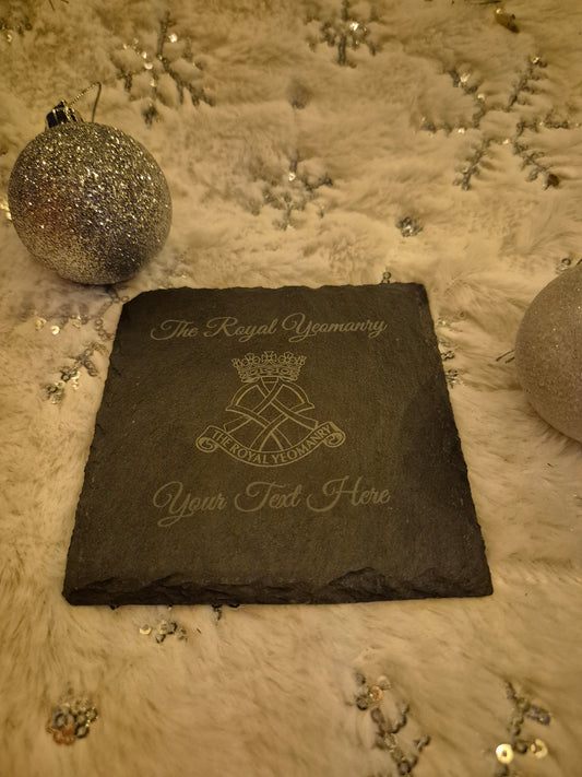 The Royal Yeomanry Slate Coaster